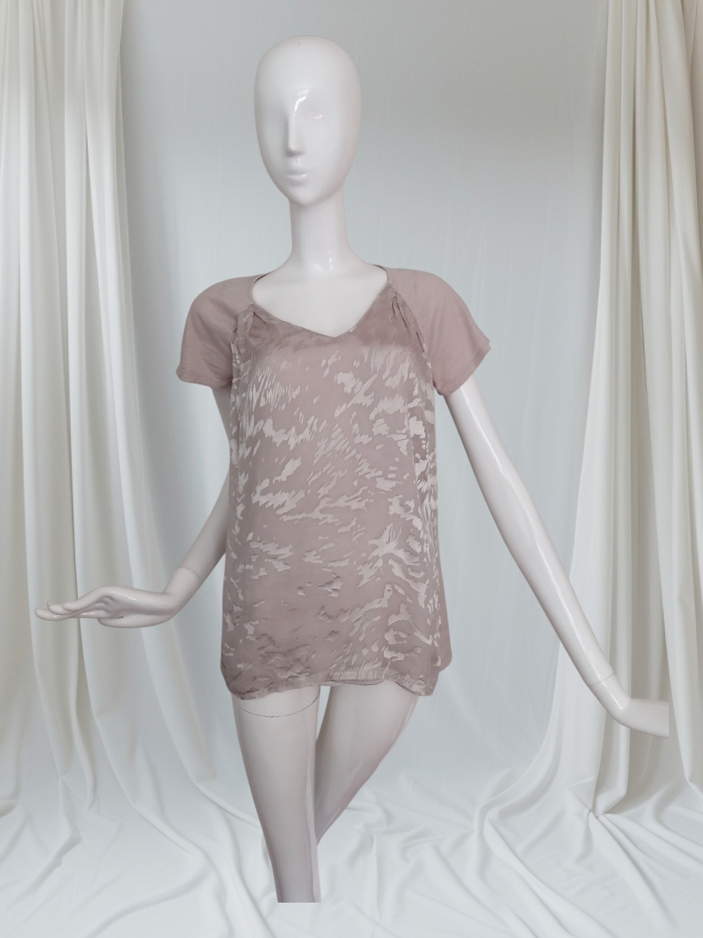 Armani Exchange Light Taupe V-Neck Tee